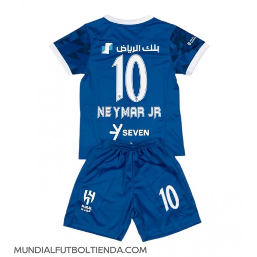 Camiseta Al-Hilal Neymar Jr #10 Primera Equipación Replica 2024-25 para niños mangas cortas (+ Pantalones cortos)